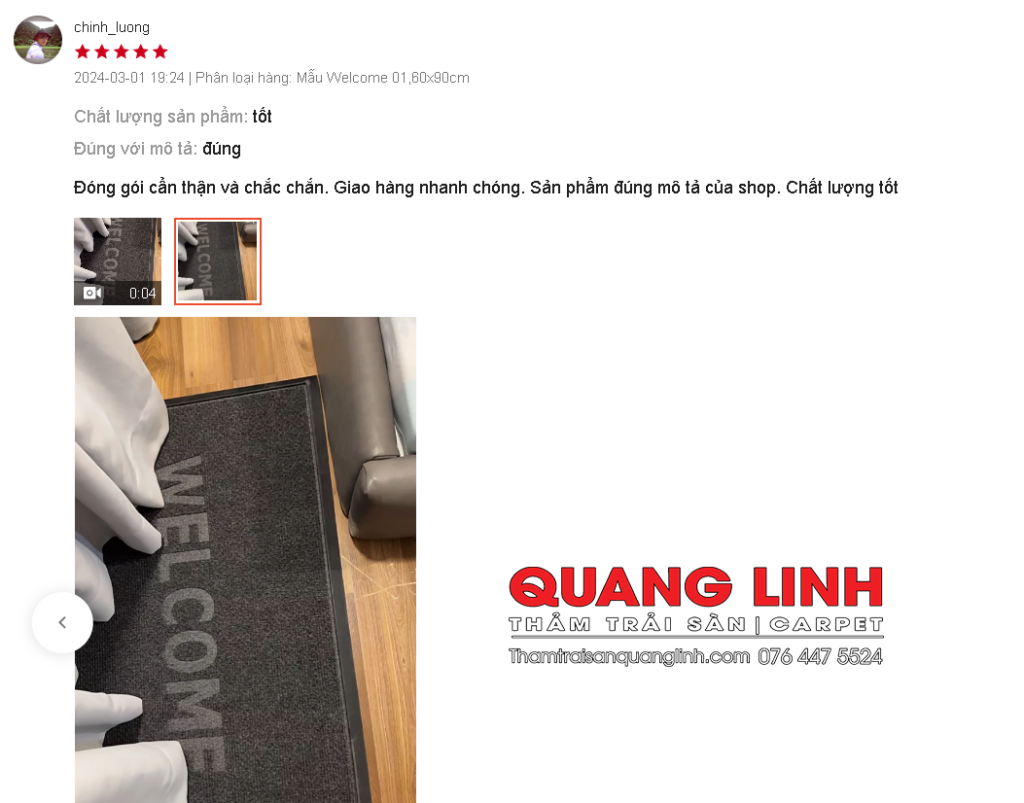 Thảm trải sàn Quang Linh