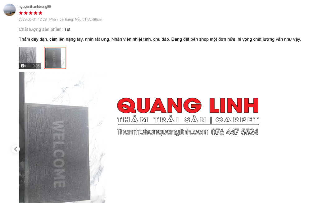 Thảm trải sàn Quang Linh