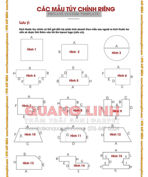 quy chuẩn đặt làm thảm gia công theo yêu cầu