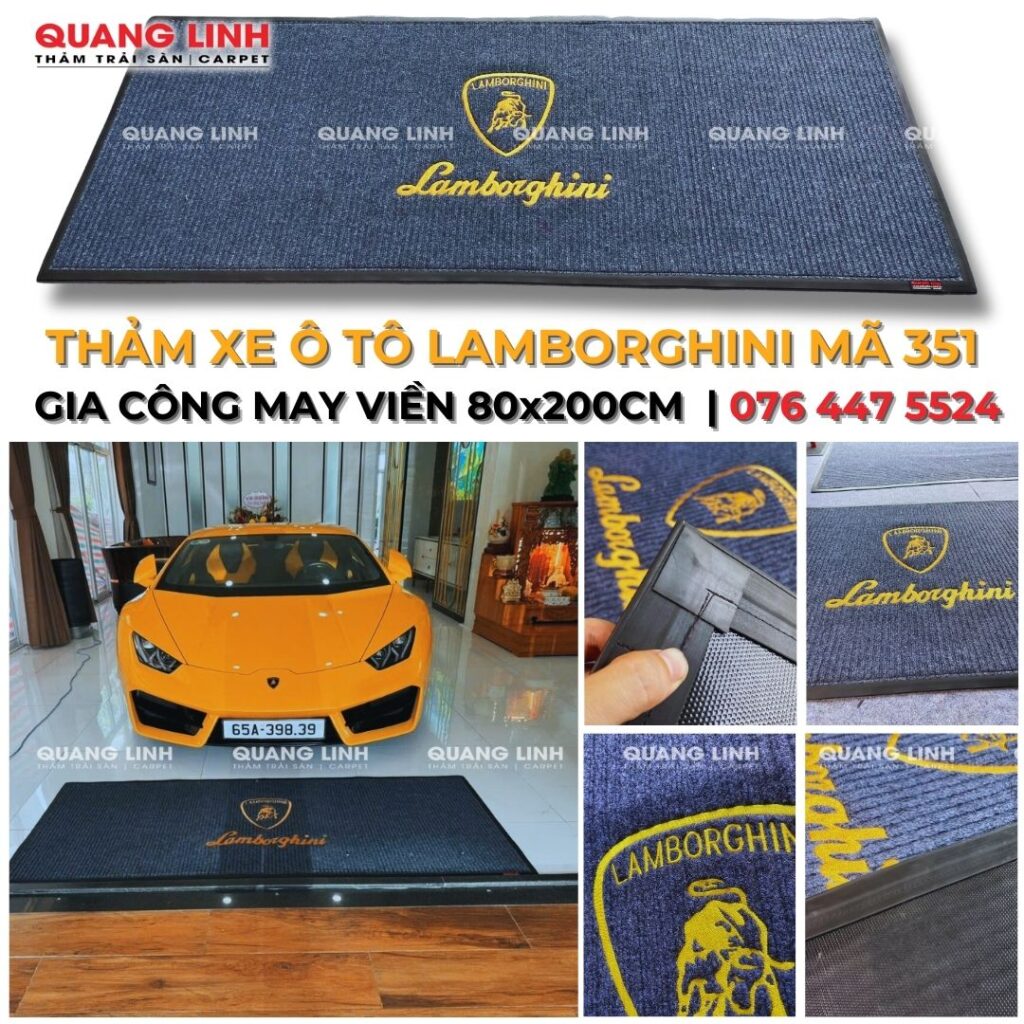THẢM LÓT SIÊU XE Ô TÔ LAMBORGHINI MÃ 351 GIA CÔNG MAY VIỀN 80x200CM | 076 447 5524