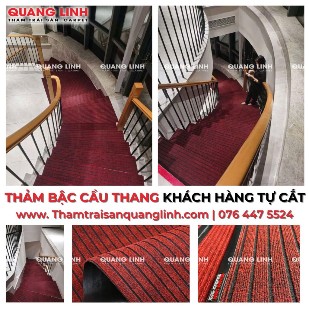 THẢM BẬC CẦU THANG KHÁCH HÀNG TỰ CẮT