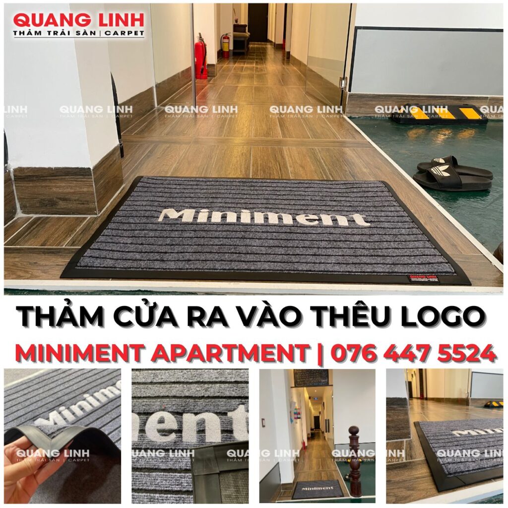 THẢM CỬA RA VÀO THÊU LOGO MINIMENT APARTMENT | 076 447 5524