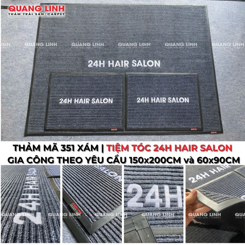 THẢM MÃ 351 XÁM | TIỆM TÓC 24H HAIR SALON GIA CÔNG THEO YÊU CẦU 150x200CM và 60x90CM