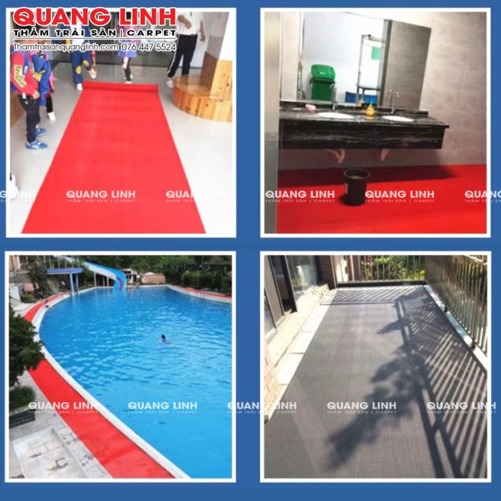 Thảm Nhựa Lưới Chống Trơn Trượt PVC Lót Sàn Nhà Tắm Nhà Xe Hồ Bơi