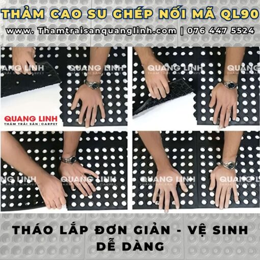 Thảm cao su chống trượt cho nhà bếp khu sản xuất QL90