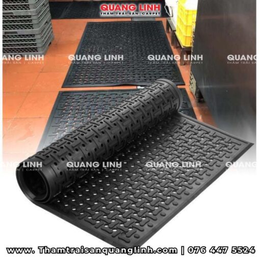 Thảm cao su đa năng mã QL140 chịu lực, chịu dầu cho nhà bếp, khu vệ sinh, nhà hàng, khu sản xuất