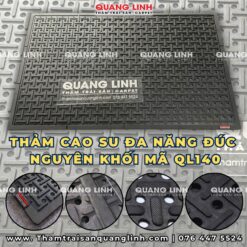 Thảm cao su đa năng mã QL140 chịu lực, chịu dầu cho nhà bếp, khu vệ sinh, nhà hàng, khu sản xuất