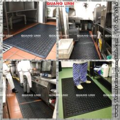 Thảm cao su đa năng mã QL140 chịu lực, chịu dầu cho nhà bếp, khu vệ sinh, nhà hàng, khu sản xuất