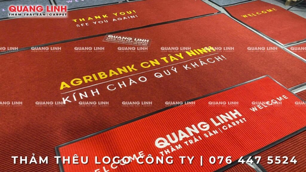 Thảm thêu logo công ty thương hiệu