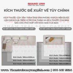 Kích thước đề xuất cho thảm phòng ngủ