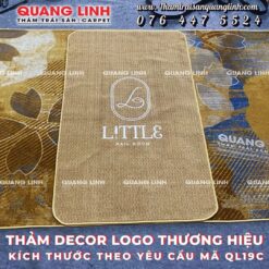 Thảm Decor Tiệm Nail Logo, Thảm Decor Spa Logo Gia Công Theo Yêu Cầu TP.HCM 3 THẢM DECOR LOGO THƯƠNG HIỆU KÍCH THƯỚC THEO YÊU CẦU MÃ QL19C