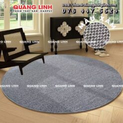 Thảm trải sàn tròn phòng khách hiện đại màu xám