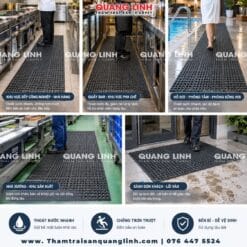 Công dụng thảm cao su có rãnh thoát nước chống trượt QL130