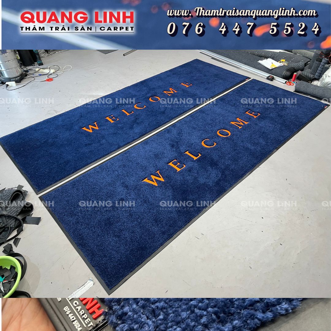 Thảm trải sảnh welcome màu xanh da trời Thảm trải sảnh welcome màu xanh da trời